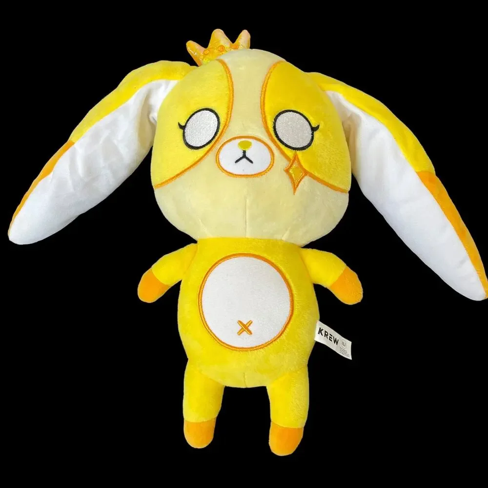 Krew District Gold Teddy Plush Yellow Stuffed Toy Crown with Shirt & Necklace